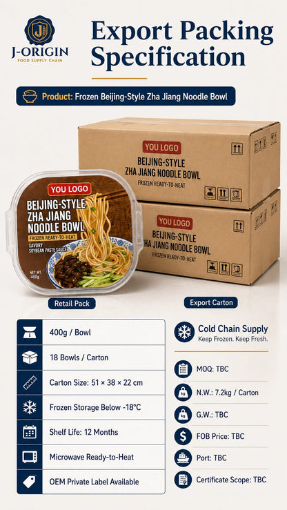 Beijing-Style Zha Jiang Noodle Bowl | 400g | Frozen Ready-to-Heat Wheat Noodle OEM