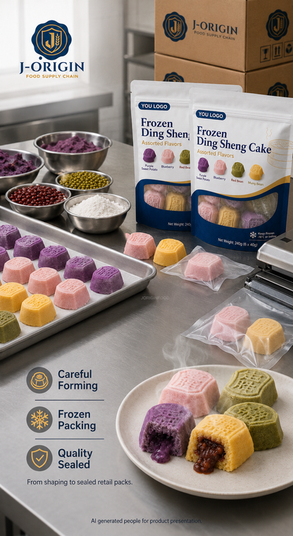 Frozen Ding Sheng Cake | Chinese Steamed Rice Cake Dessert | Assorted Flavors | OEM Private Label | 240g