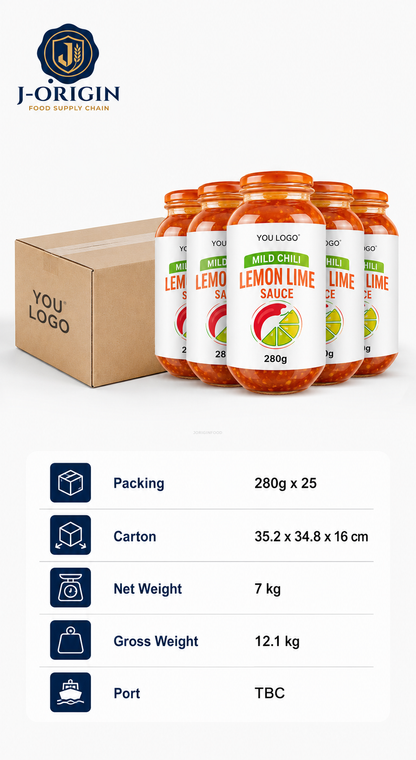 Mild Chili Lemon Lime Sauce – Ready-to-Eat Asian Dipping Sauce | OEM Private Label | 280g Bottle