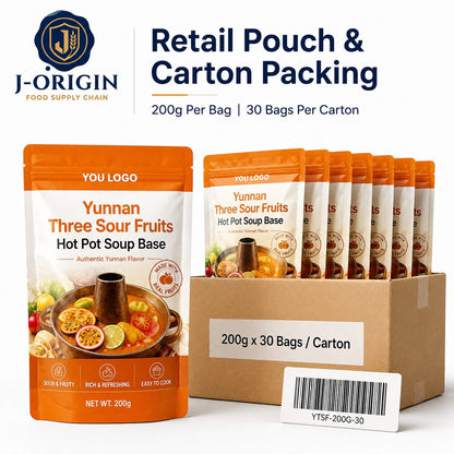 Yunnan Three Sour Fruits Hot Pot Soup Base | 200g | Tangy Fruity Broth for Hot Pot & Noodles OEM