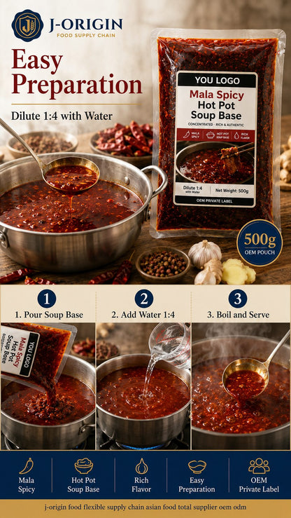 Mala Spicy Hot Pot Soup Base | Concentrated | 500g | OEM & Wholesale