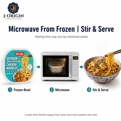 Sichuan Green Peppercorn Chicken Noodle Bowl | 370g | Frozen Ready-to-Heat Wheat Noodle OEM