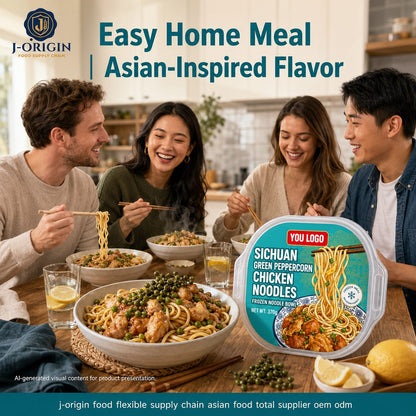 Sichuan Green Peppercorn Chicken Noodle Bowl | 370g | Frozen Ready-to-Heat Wheat Noodle OEM