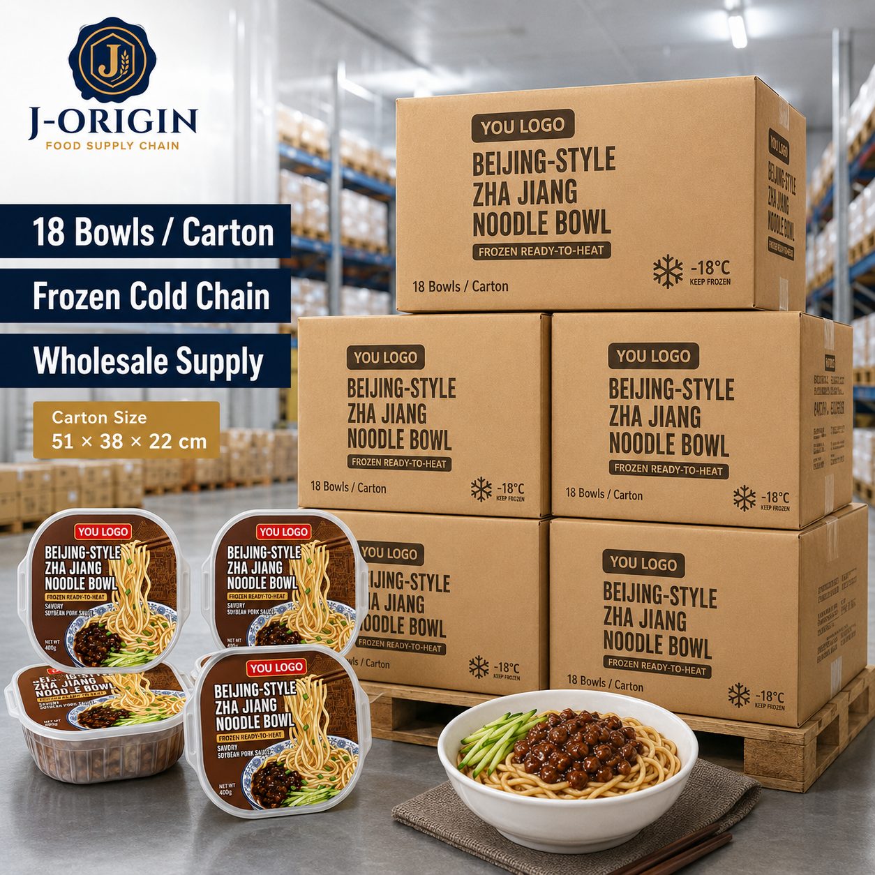 Beijing-Style Zha Jiang Noodle Bowl | 400g | Frozen Ready-to-Heat Wheat Noodle OEM