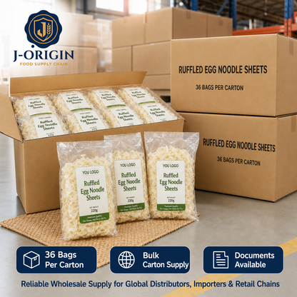 Ruffled Egg Noodle Sheets | Hot Pot & Noodle Soups | OEM Private Label | 220g