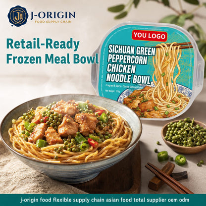 Sichuan Green Peppercorn Chicken Noodle Bowl | 370g | Frozen Ready-to-Heat Wheat Noodle OEM