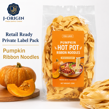 Pumpkin Hot Pot Ribbon Noodles — 220g Retail Bag | OEM Private Label