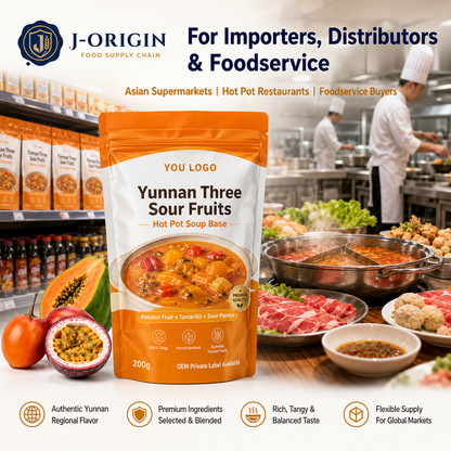 Yunnan Three Sour Fruit Hot Pot Soup Base | Passion Fruit, Tamarillo & Sour Papaya | 200g | OEM Wholesale
