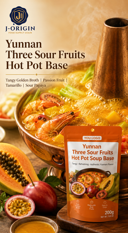 Yunnan Three Sour Fruit Hot Pot Soup Base | Passion Fruit, Tamarillo & Sour Papaya | 200g | OEM Wholesale