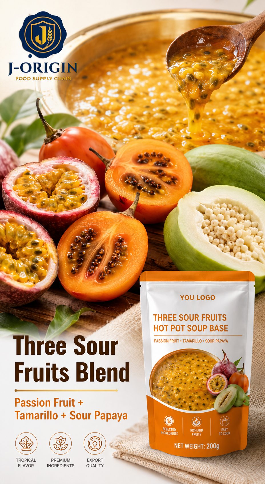Yunnan Three Sour Fruits Hot Pot Soup Base | 200g | Tangy Fruity Broth for Hot Pot & Noodles OEM