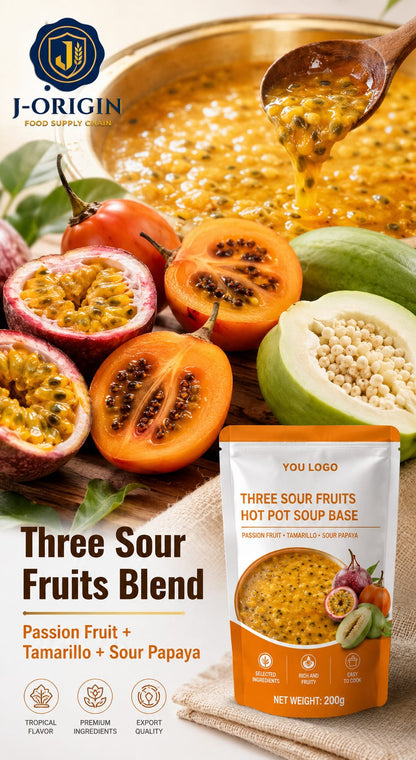 Yunnan Three Sour Fruits Hot Pot Soup Base | 200g | Tangy Fruity Broth for Hot Pot & Noodles OEM