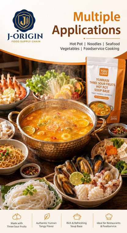 Yunnan Three Sour Fruits Hot Pot Soup Base | 200g | Tangy Fruity Broth for Hot Pot & Noodles OEM
