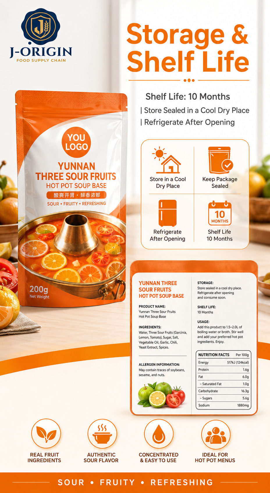 Yunnan Passion Fruit Hot Pot Soup Base | Tomato & Passion Fruit | 500g | Ambient Storage