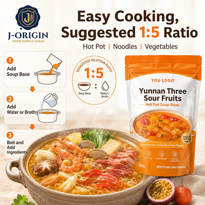 Yunnan Three Sour Fruits Hot Pot Soup Base | 200g | Tangy Fruity Broth for Hot Pot & Noodles OEM