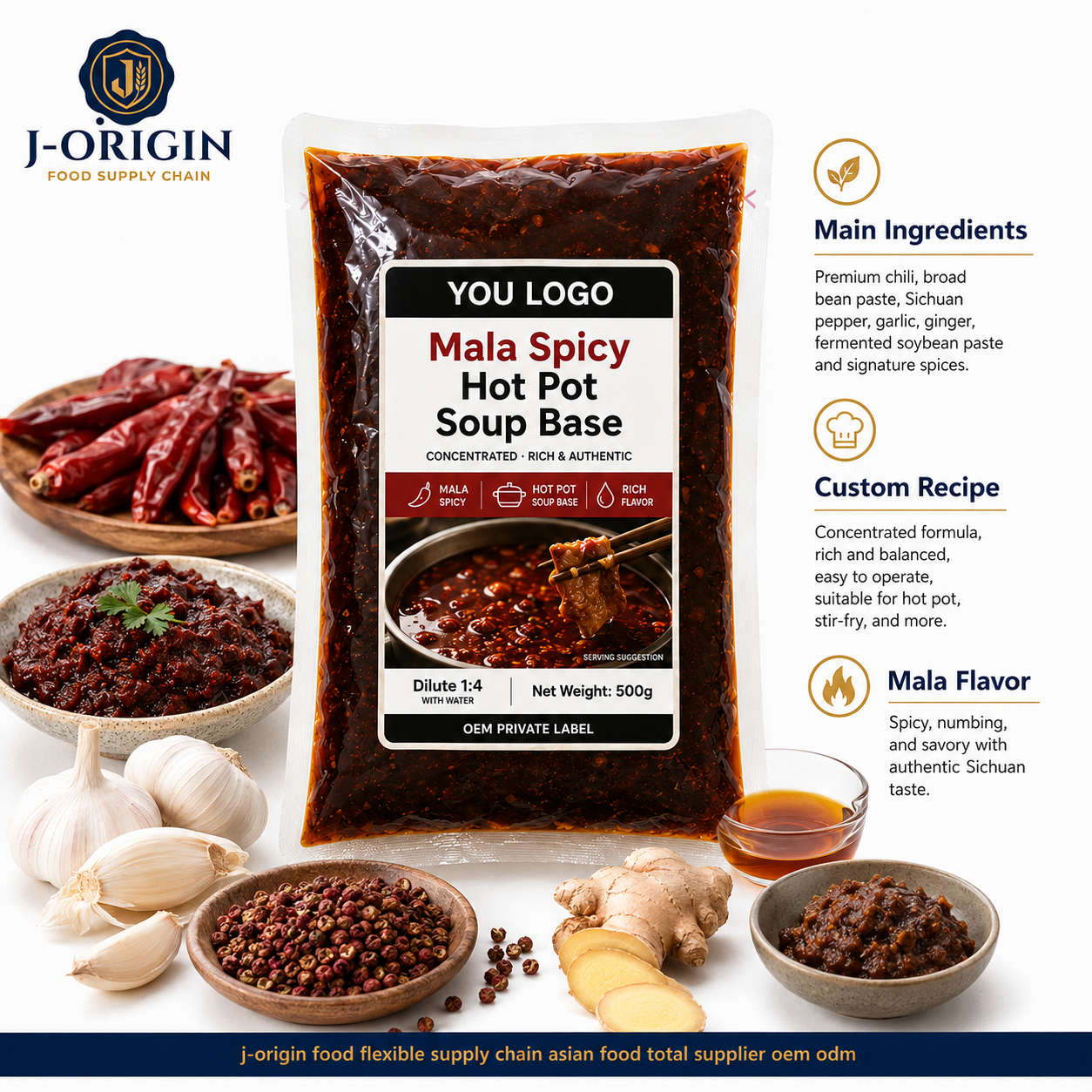 Mala Spicy Hot Pot Soup Base | Concentrated | 500g | OEM & Wholesale