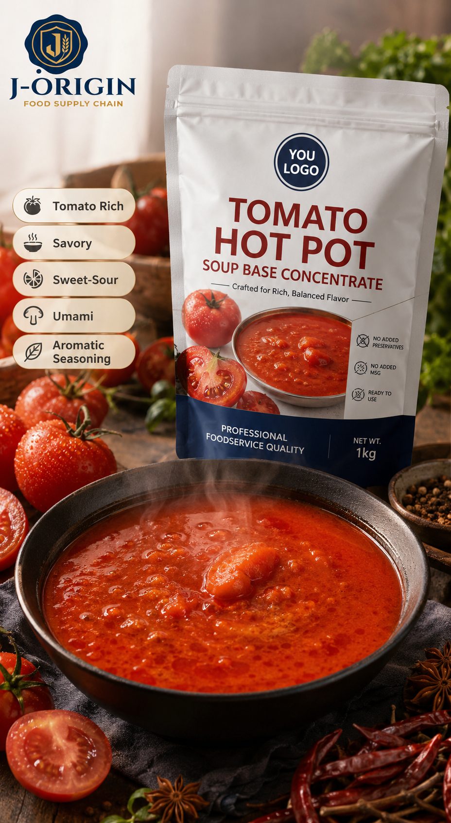 Tomato Hot Pot Soup Base Concentrate | 500g | Foodservice & OEM Wholesale