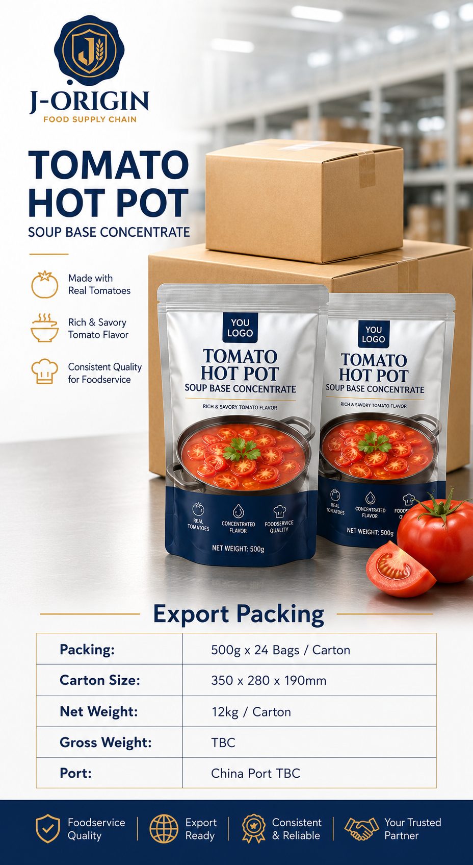 Tomato Hot Pot Soup Base Concentrate | 500g | Foodservice & OEM Wholesale