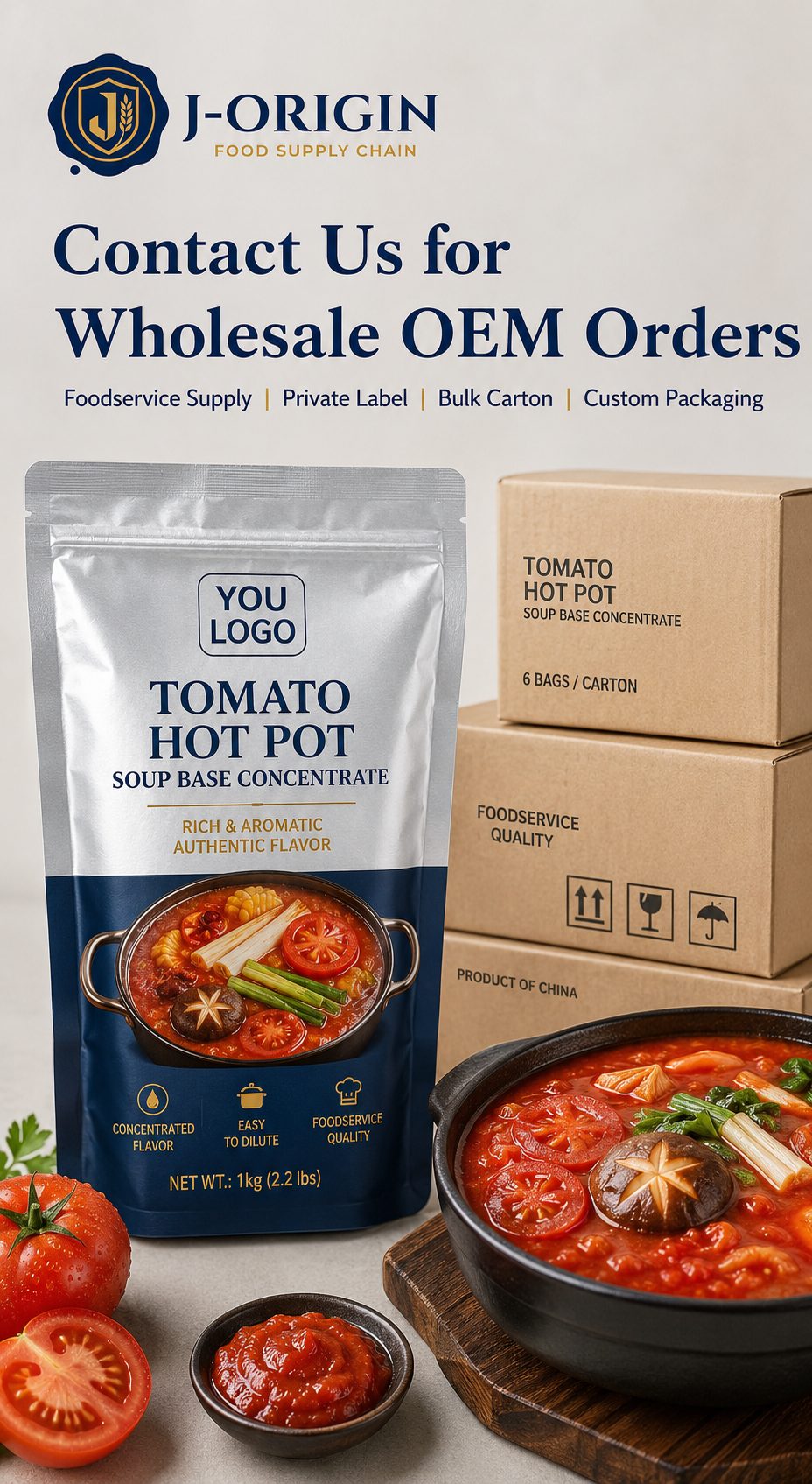 Tomato Hot Pot Soup Base Concentrate | 500g | Foodservice & OEM Wholesale
