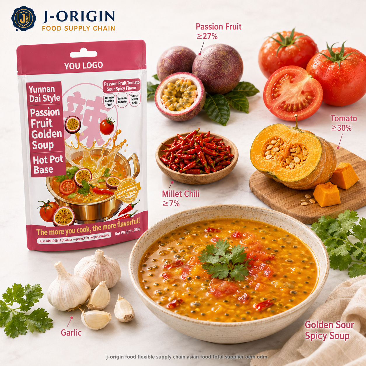 Yunnan Dai Style Passion Fruit Golden Soup Hot Pot Base - OEM & Wholesale Supply